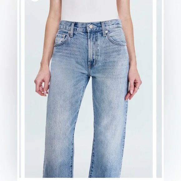 Pistola Lexi Mid Rise Bowed Straight Leg Jeans